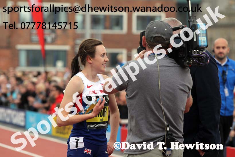 Laura Muir interview after winning the One Mile, Great North CityGames. Photo: David T. Hewitson/Sports for All Pics